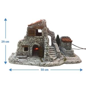 222 B ( 222 + 222 A ) Maison étable grande + Fontaine cyprès rectangle