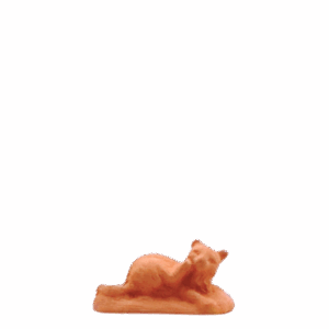 Le chat couché à peindre